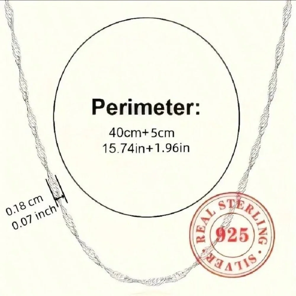 Sterling Silver Plated Twisted Necklace - Picture 4 of 4
